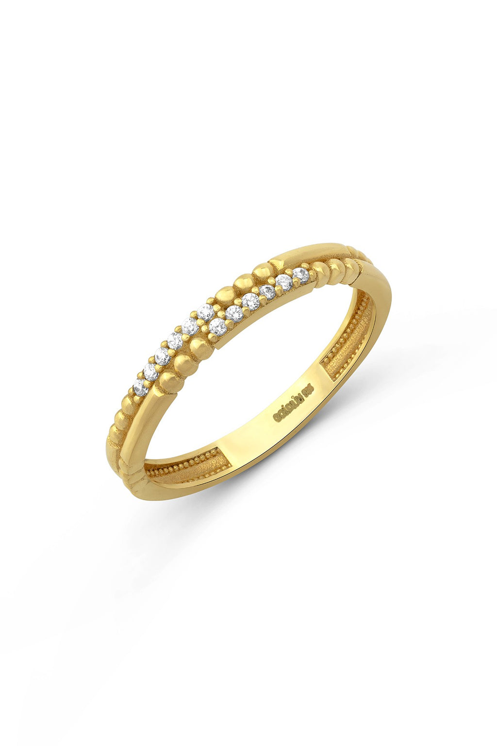 Row Stone-Set Gold Ring