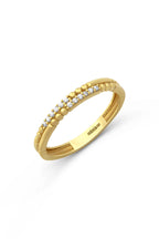 Row Stone-Set Gold Ring