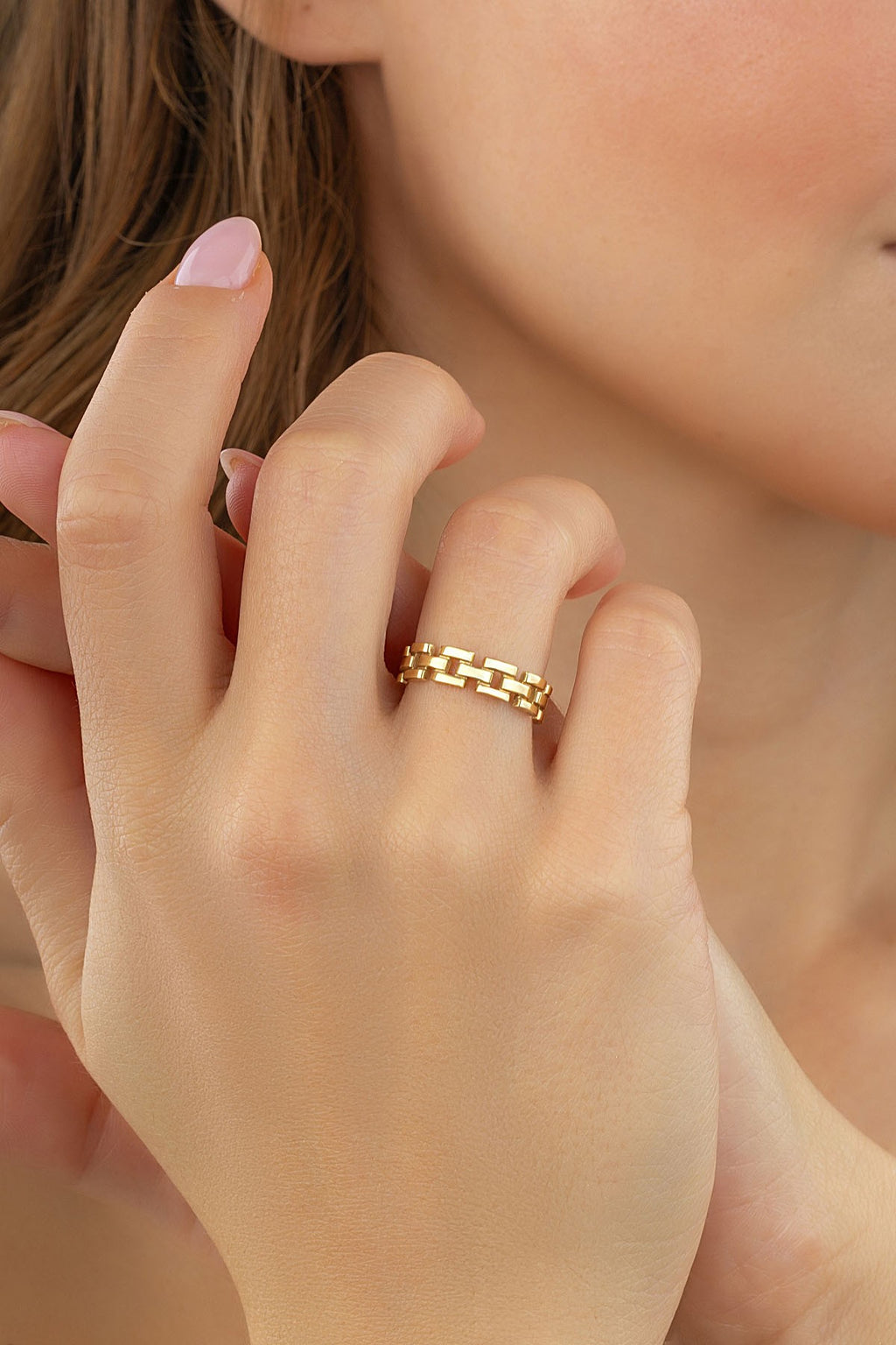 Chain Link Gold Ring