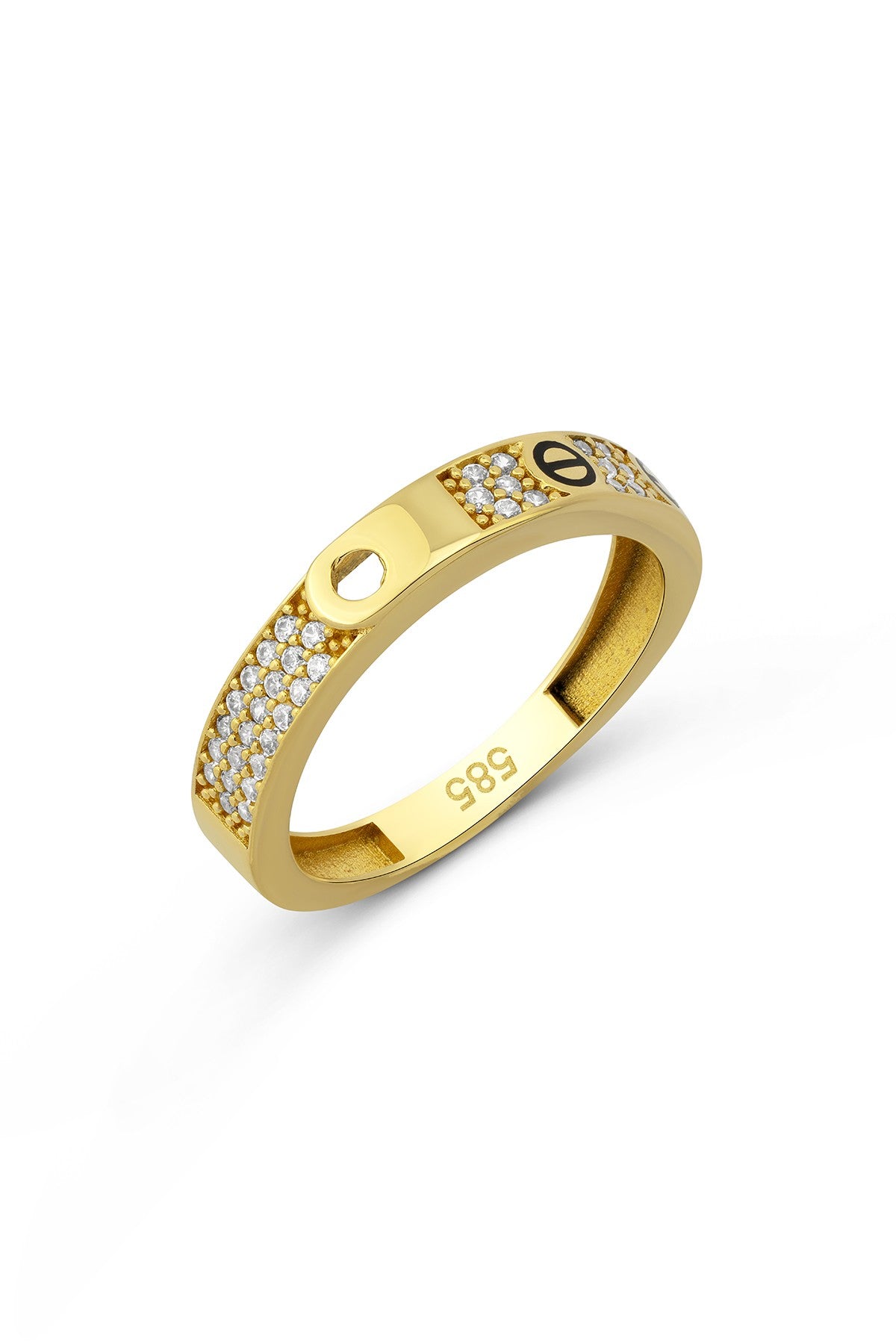 Row Stone-Set Modern Gold Ring
