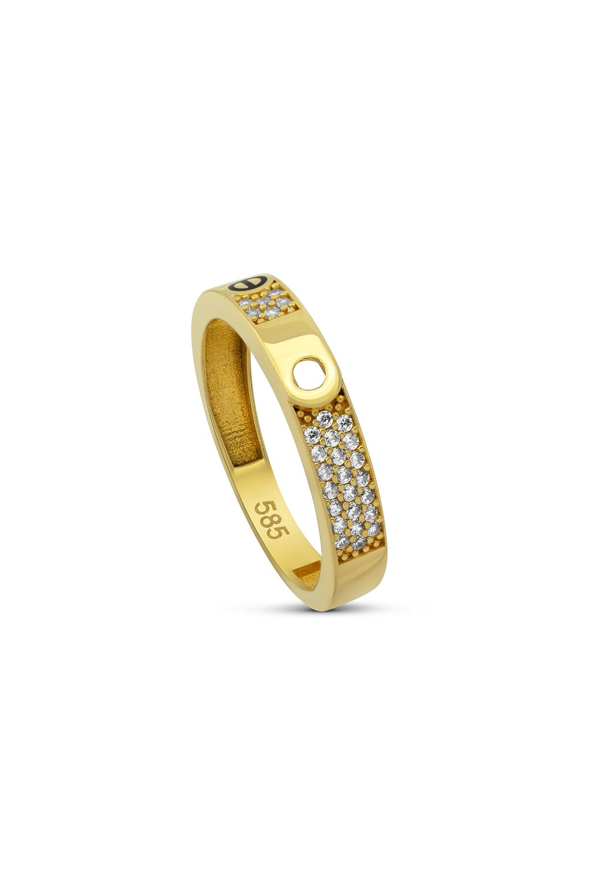 Row Stone-Set Modern Gold Ring