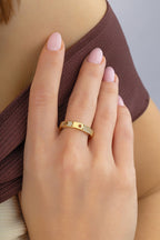 Row Stone-Set Modern Gold Ring
