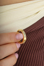 Row Stone-Set Modern Gold Ring