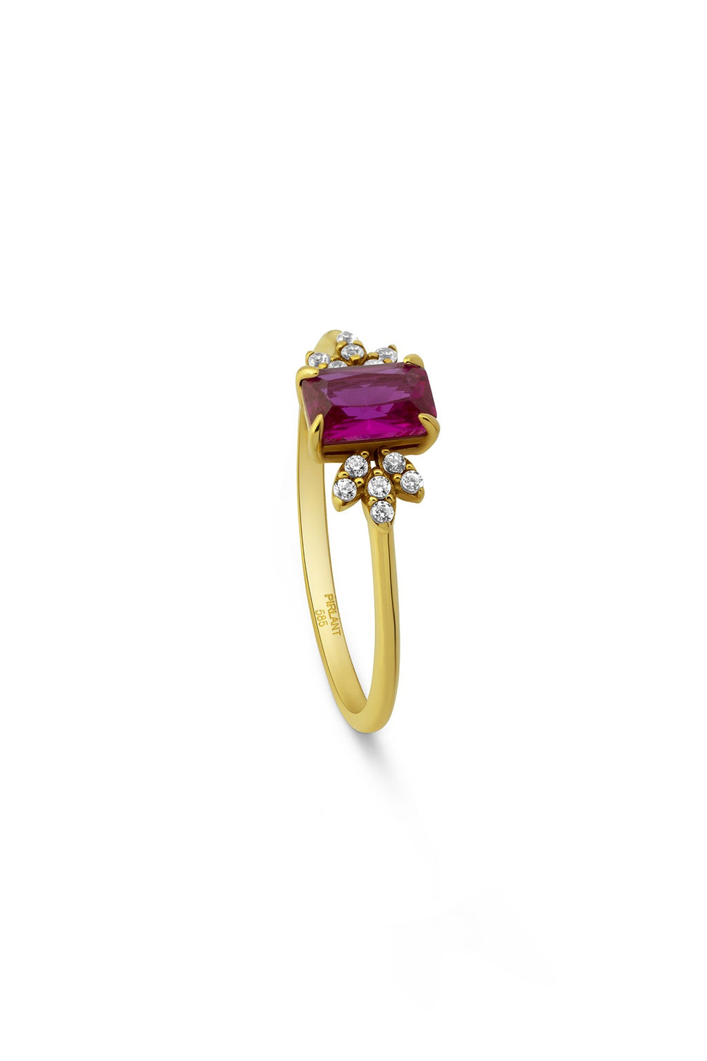 Pink Stone-Set Gold Ring
