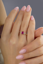 Pink Stone-Set Gold Ring