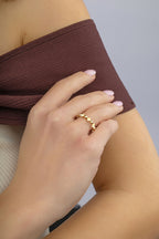 Rectangular Row Gold Ring