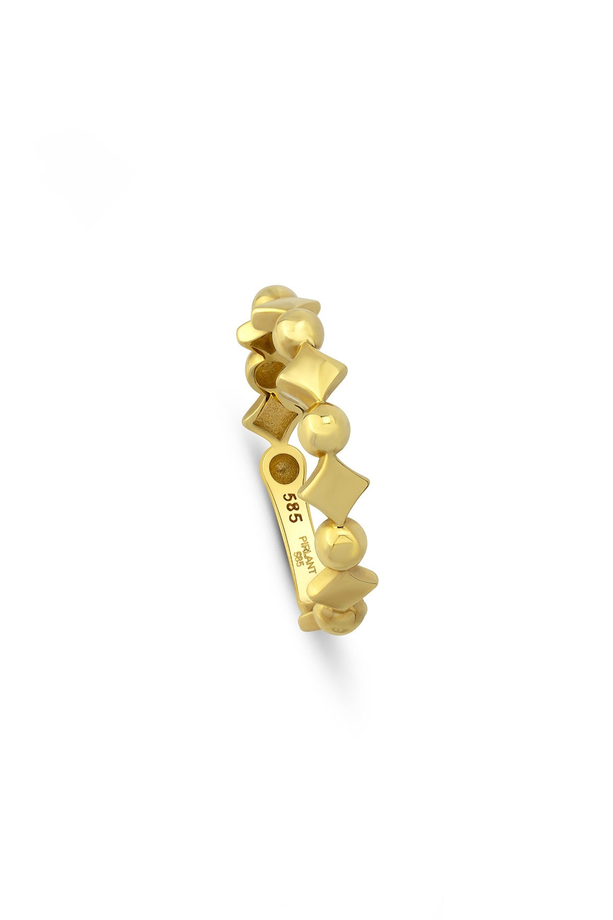 Rectangular Row Gold Ring
