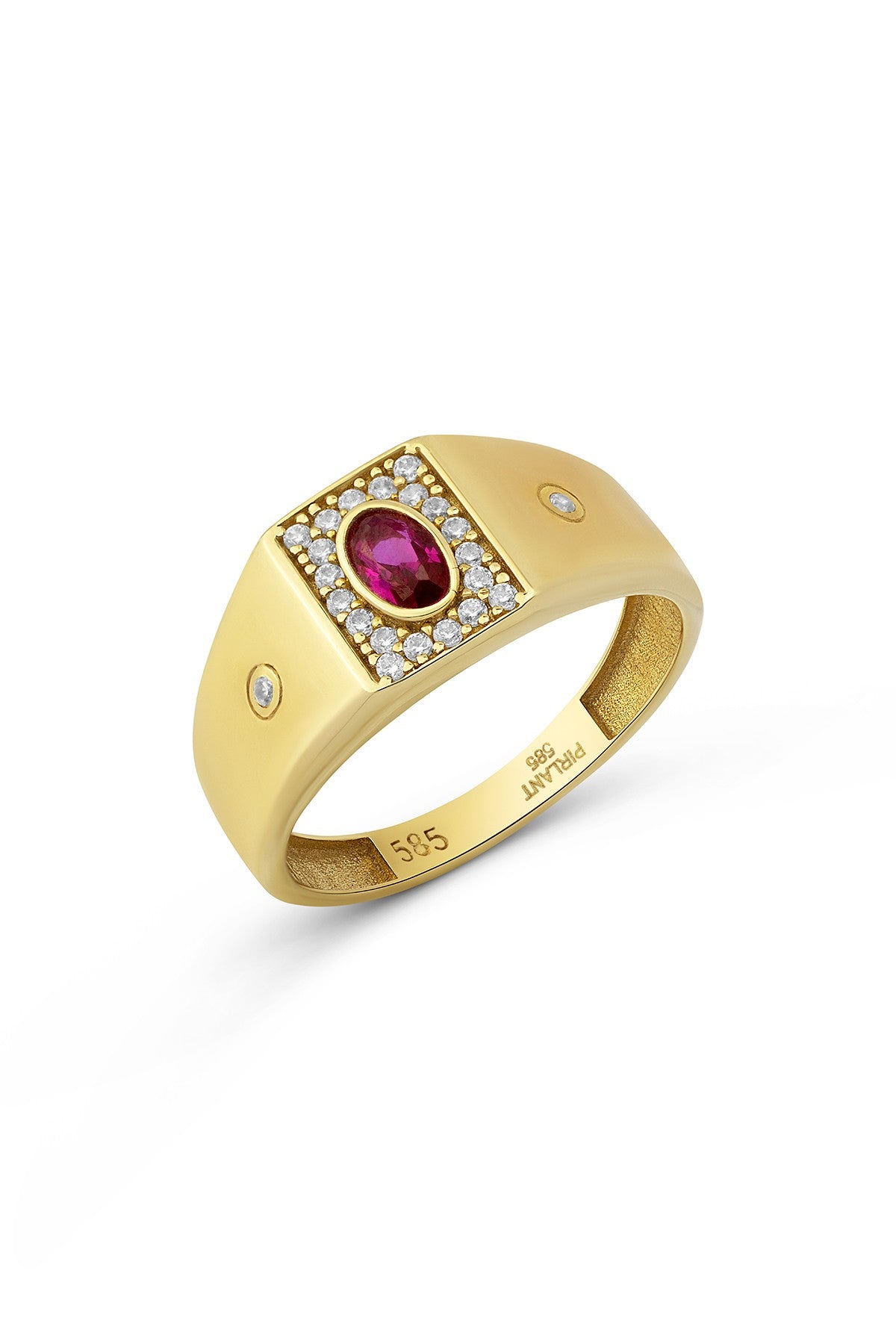 Red Stone-Set Oriental Gold Ring Main image