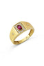 Red Stone-Set Oriental Gold Ring