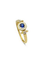 Blue Stone-Set SeDaughtergen Gold Ring