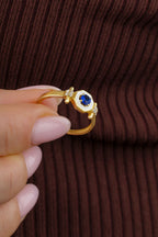 Blue Stone-Set SeDaughtergen Gold Ring