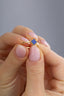 Floral Motif Blue Gold Ring