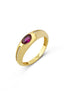 Purple Stone-Set Round Gold Ring