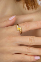 14K Stone-Set Twin Gold Ring