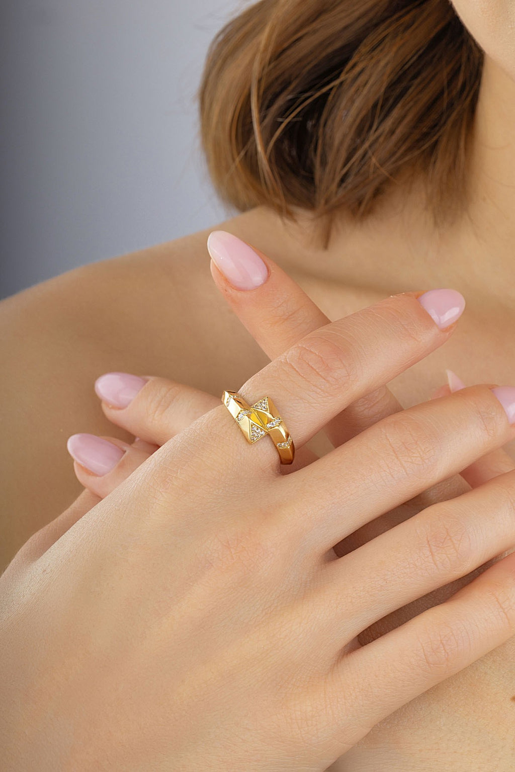 14K Stone-Set Twin Gold Ring