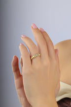 Stone-Set Orbit Gold Ring