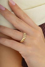 Stone-Set Orbit Gold Ring