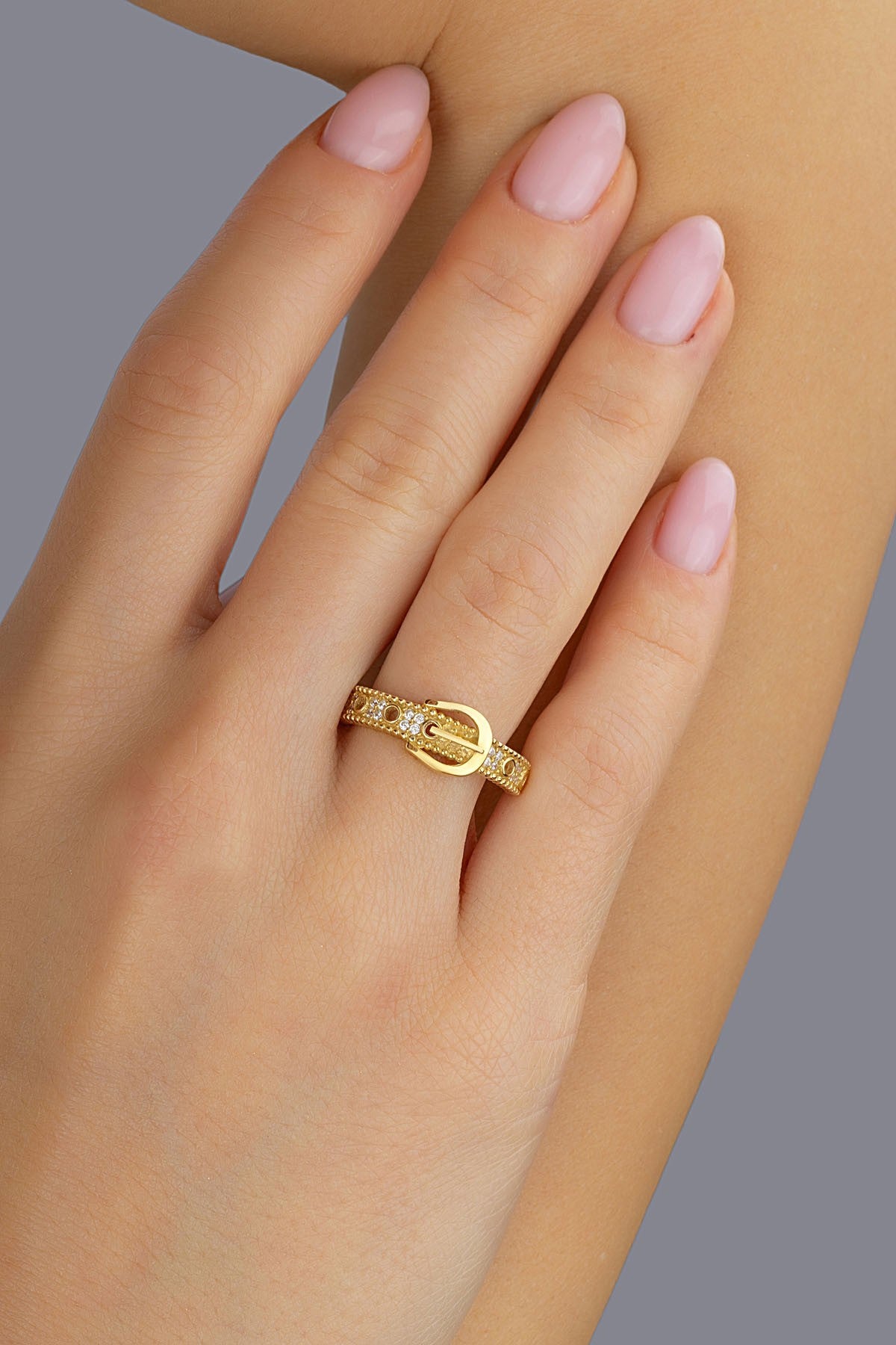 14K Link Gold Ring Main image