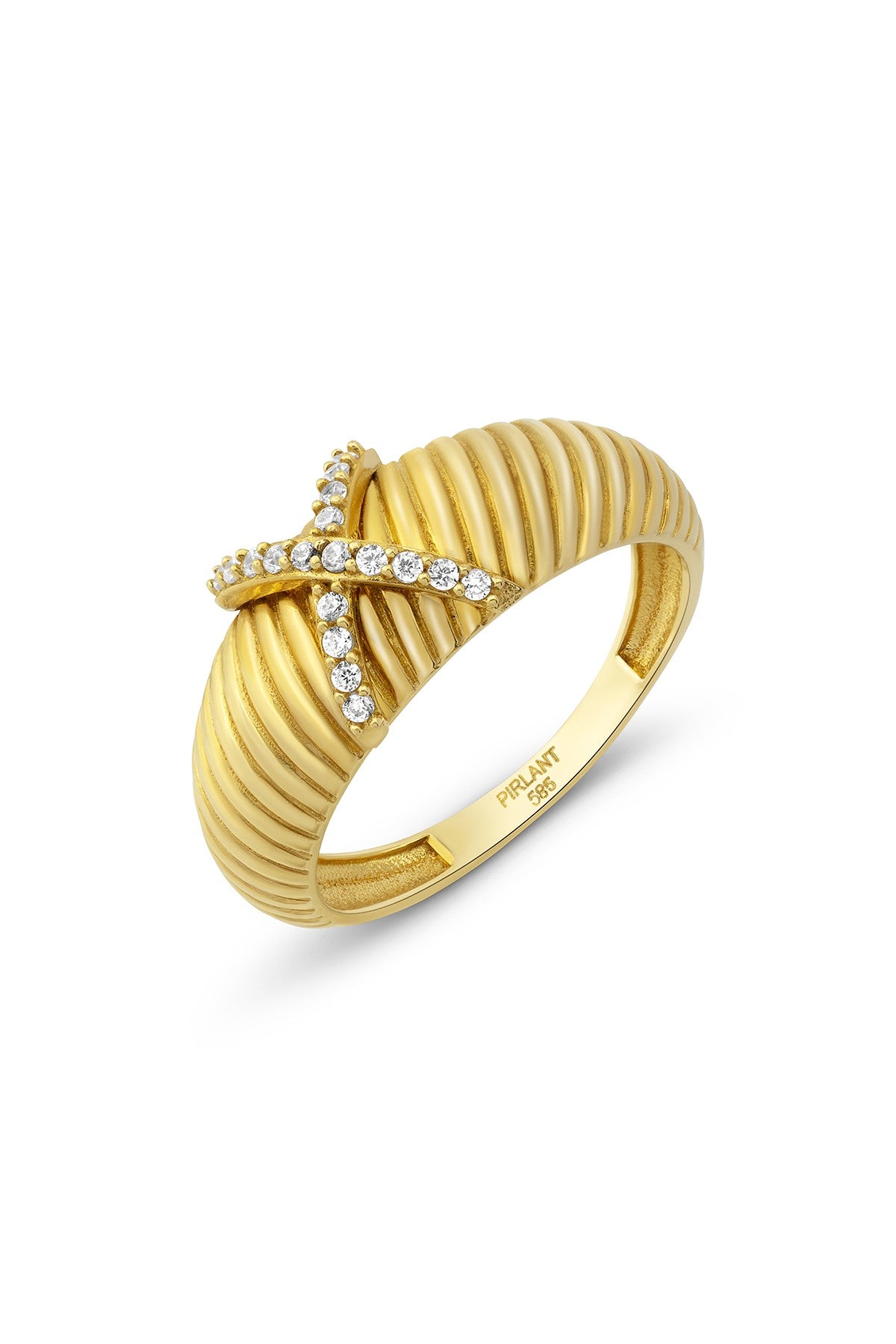 14K Stone-Set Engagement Gold Ring