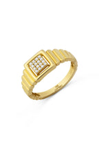 Aura Square Stone-Set Gold Ring