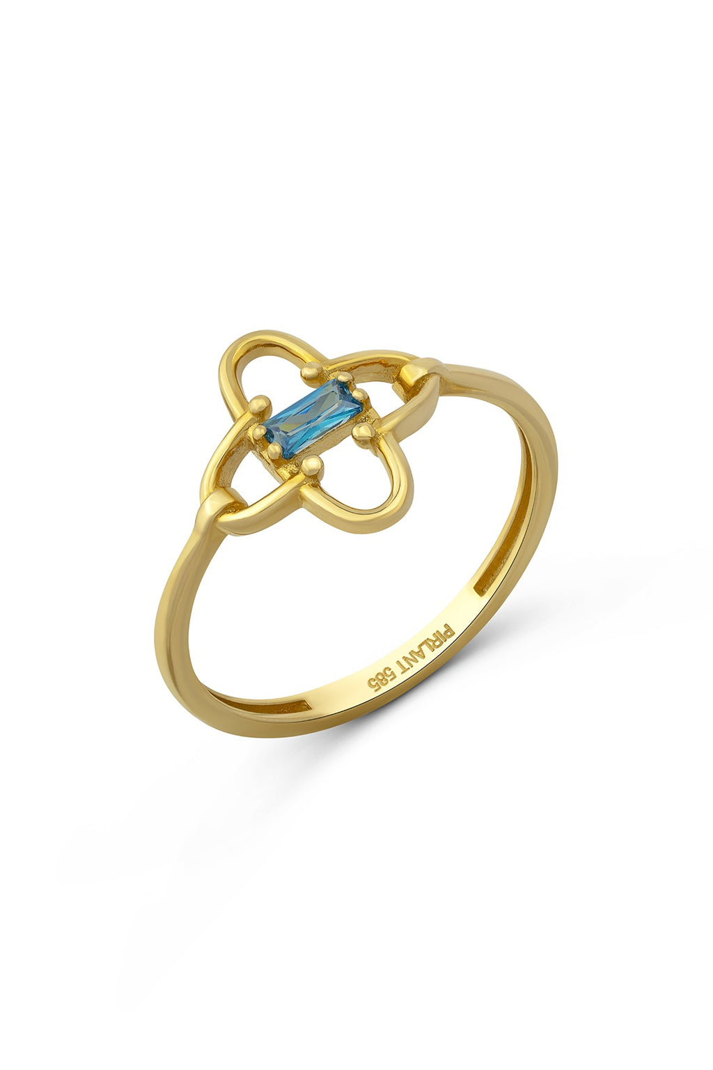 Four Leaf Link Gold Ring