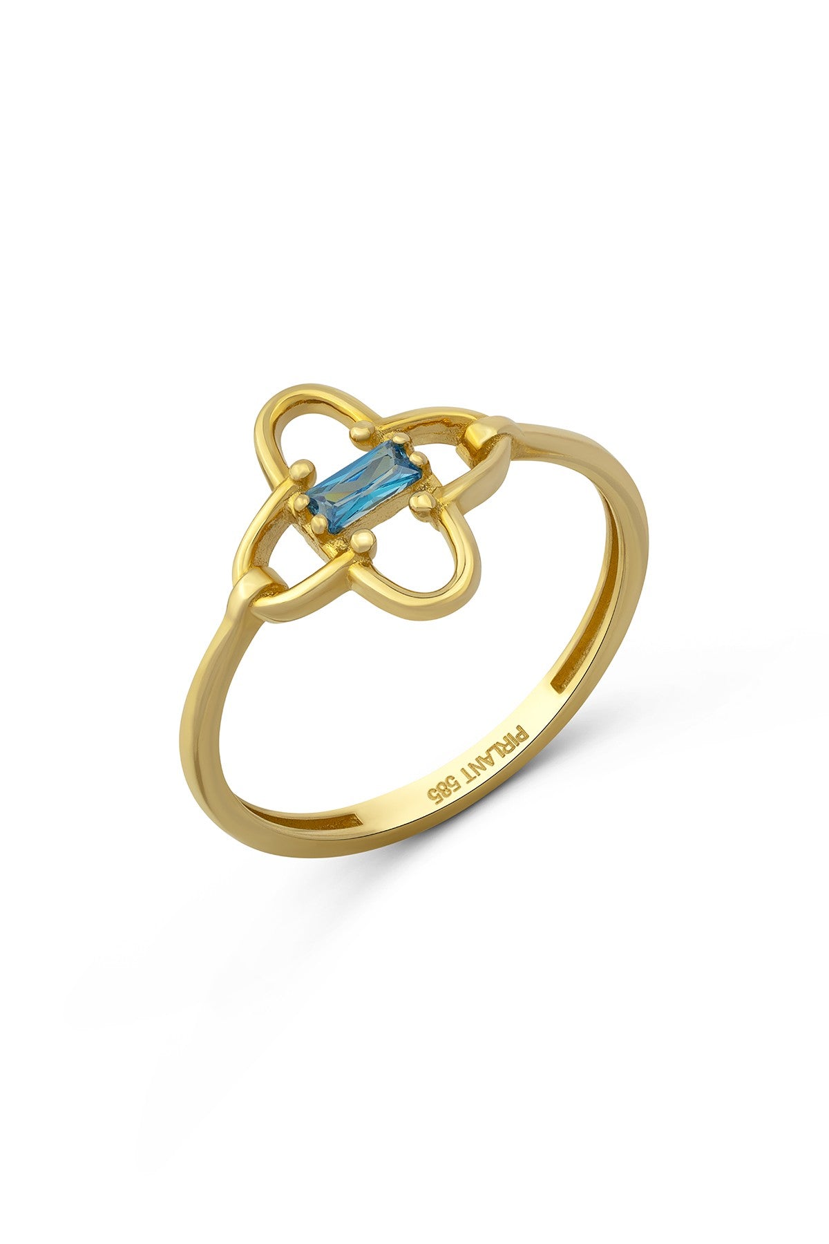 Four Leaf Link Gold Ring