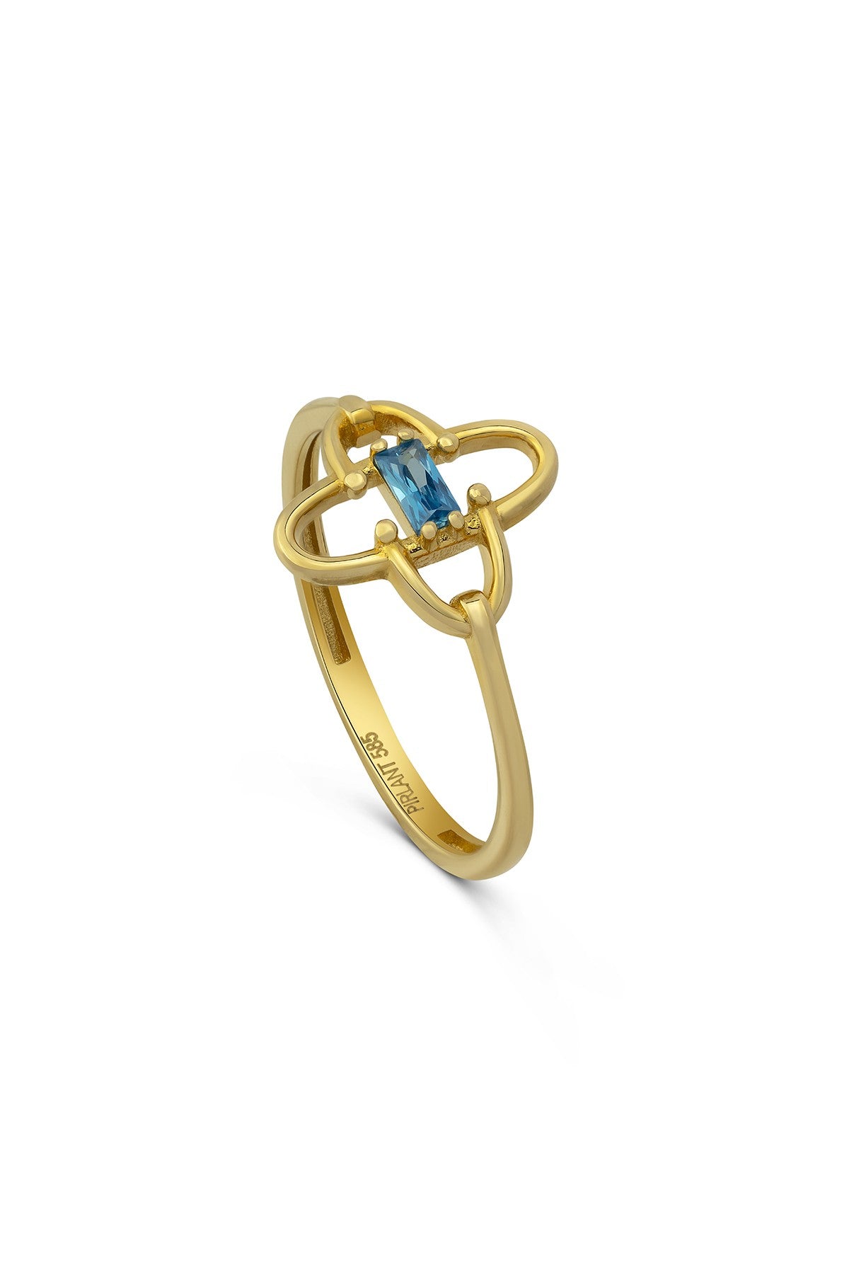 Four Leaf Link Gold Ring