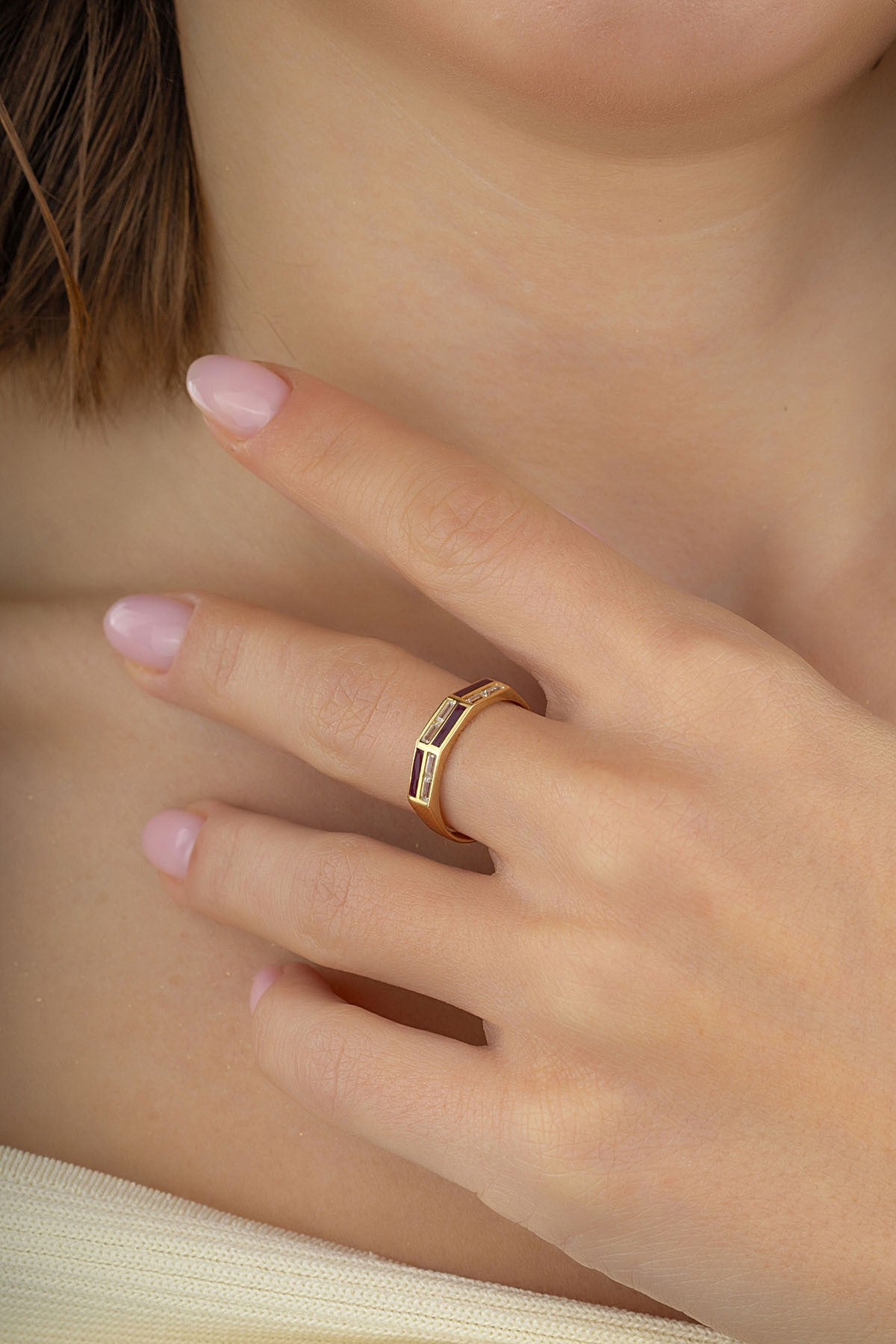 Black White Modern Gold Ring Secondary image