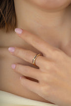 Black White Modern Gold Ring