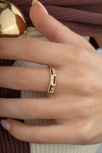 Black White Modern Gold Ring