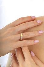 Stripe Clover Gold Ring