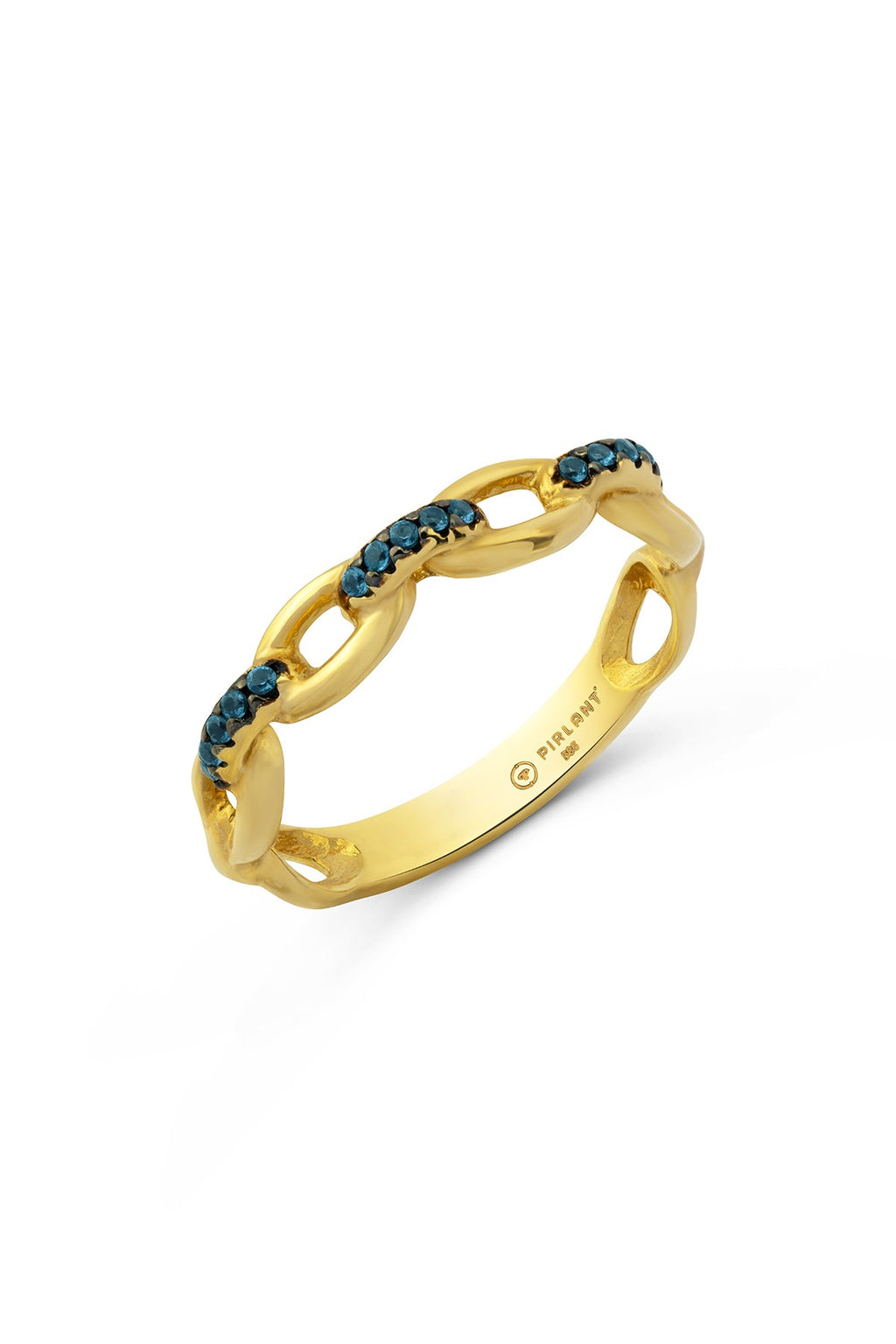 Blue Link Gold Ring