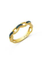 Blue Link Gold Ring