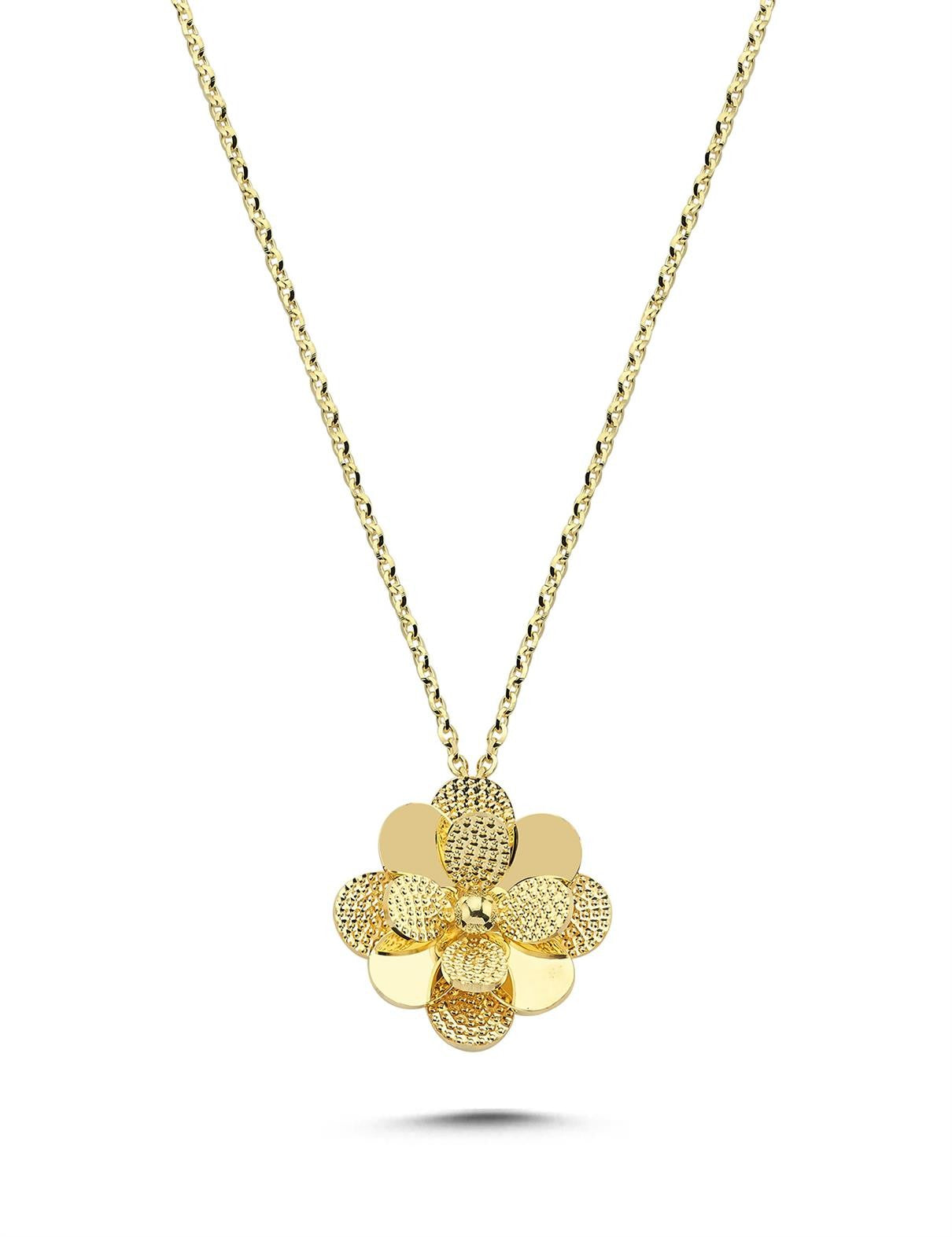 Italian Design Floral Gold Necklace