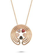 Stone-Set Geometric Italian Design Rose Gold Necklace