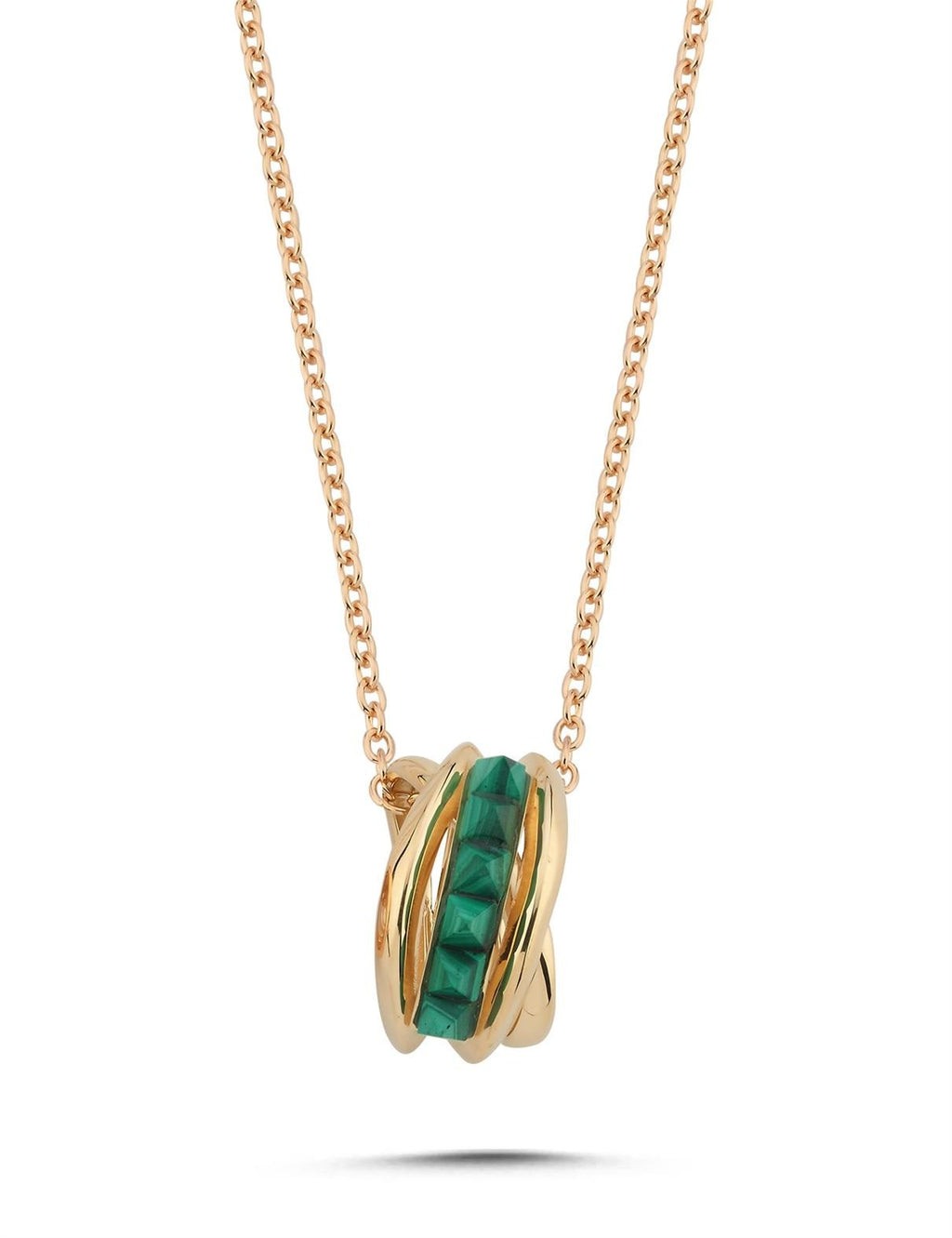 Malachite Stone-Set Gold Necklace
