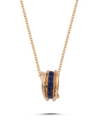 Lapis Stone-Set Rose Gold Necklace