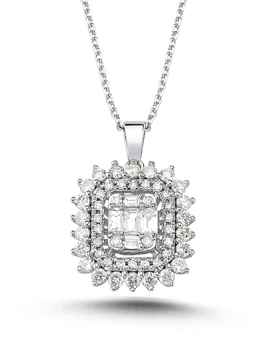0.58 Carat Diamond Baguette Necklace