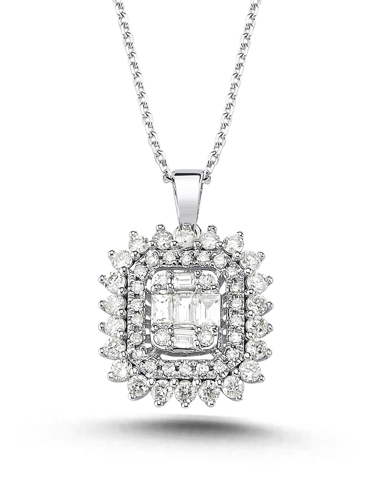 0.58 Carat Diamond Baguette Necklace