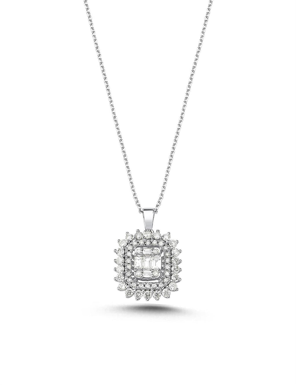 0.58 Carat Diamond Baguette Necklace