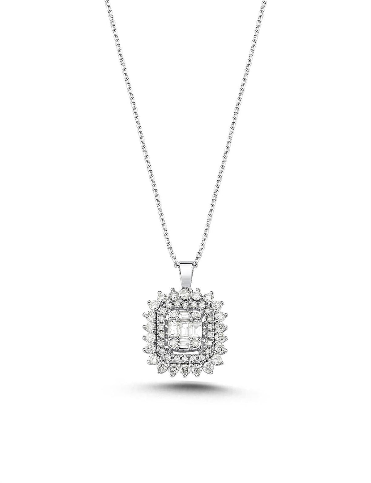 0.58 Carat Diamond Baguette Necklace