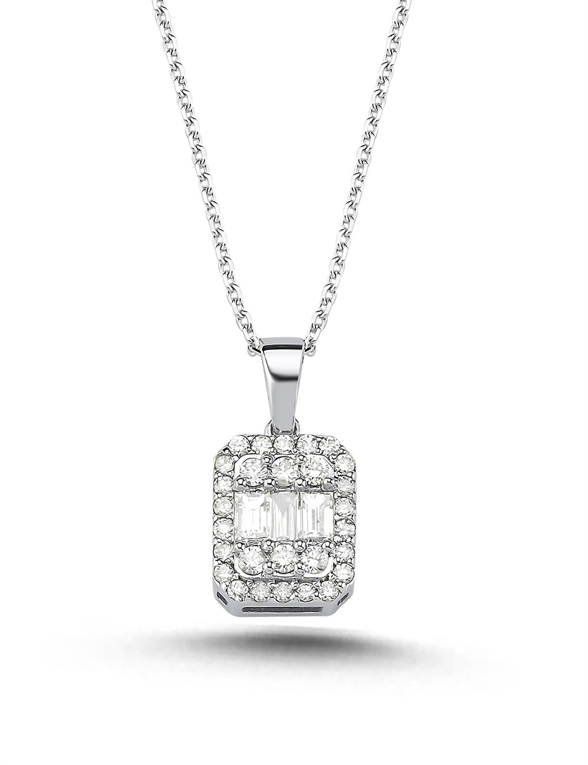 0.35 Carat Diamond Baguette Necklace