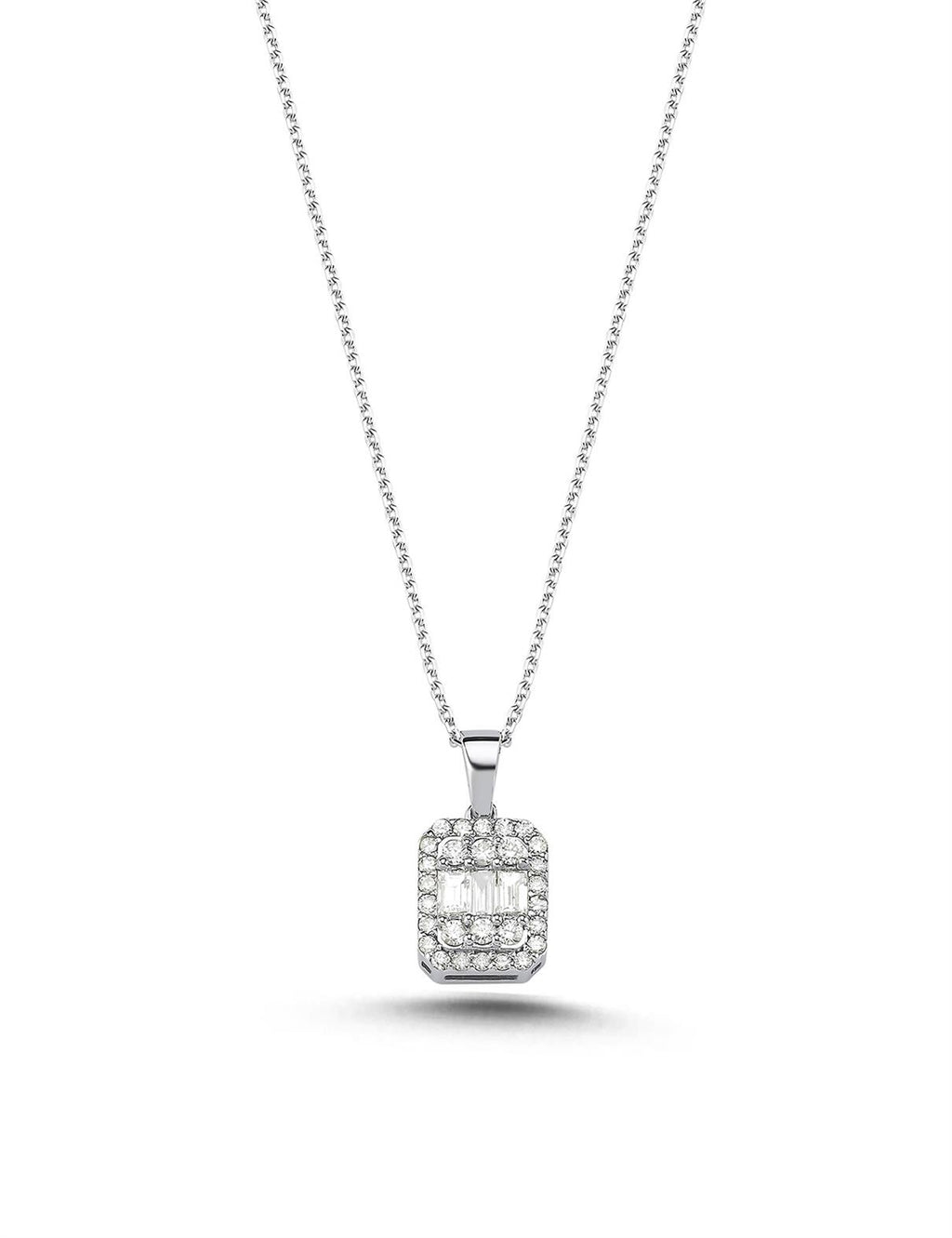 0.35 Carat Diamond Baguette Necklace