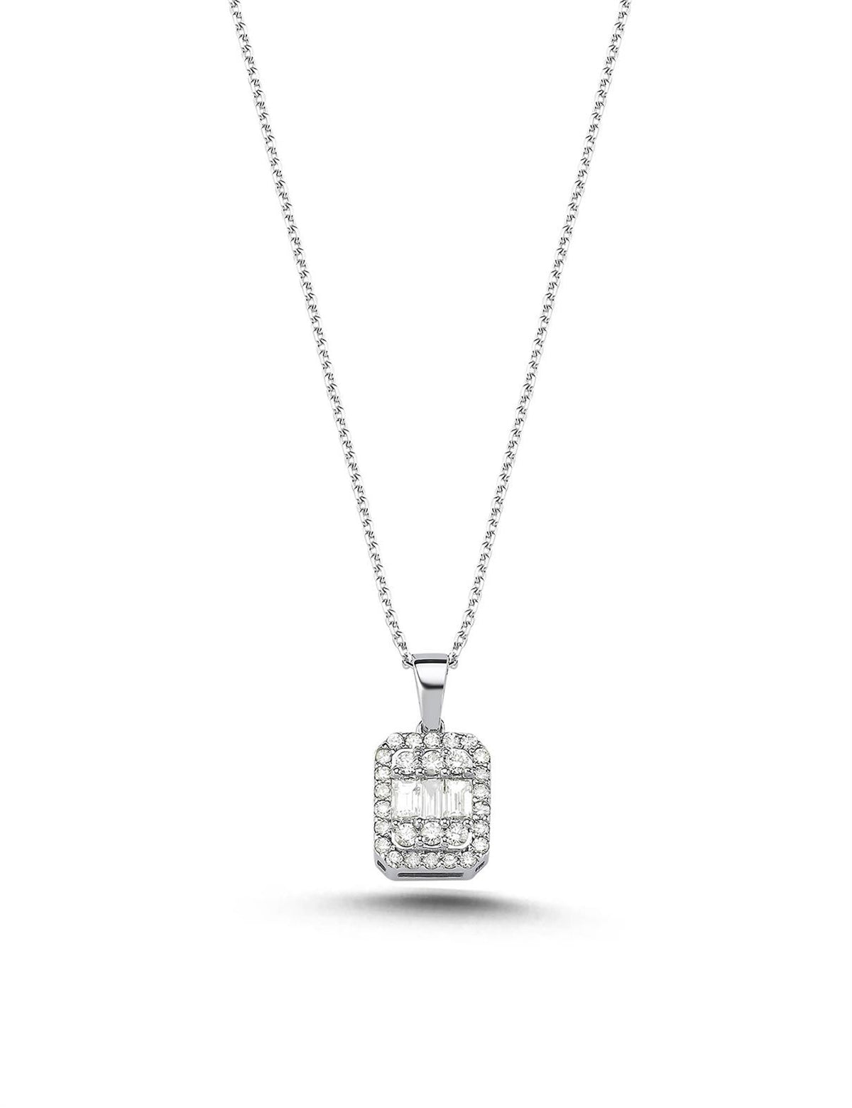 0.35 Carat Diamond Baguette Necklace