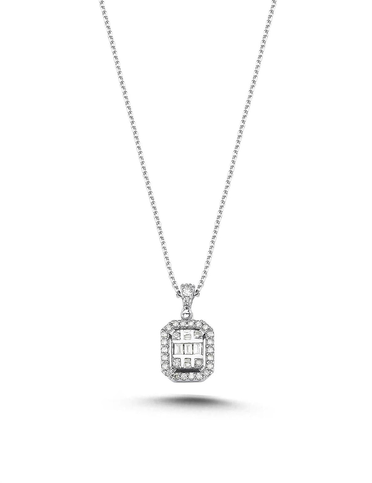0.34 Carat Diamond Baguette Necklace