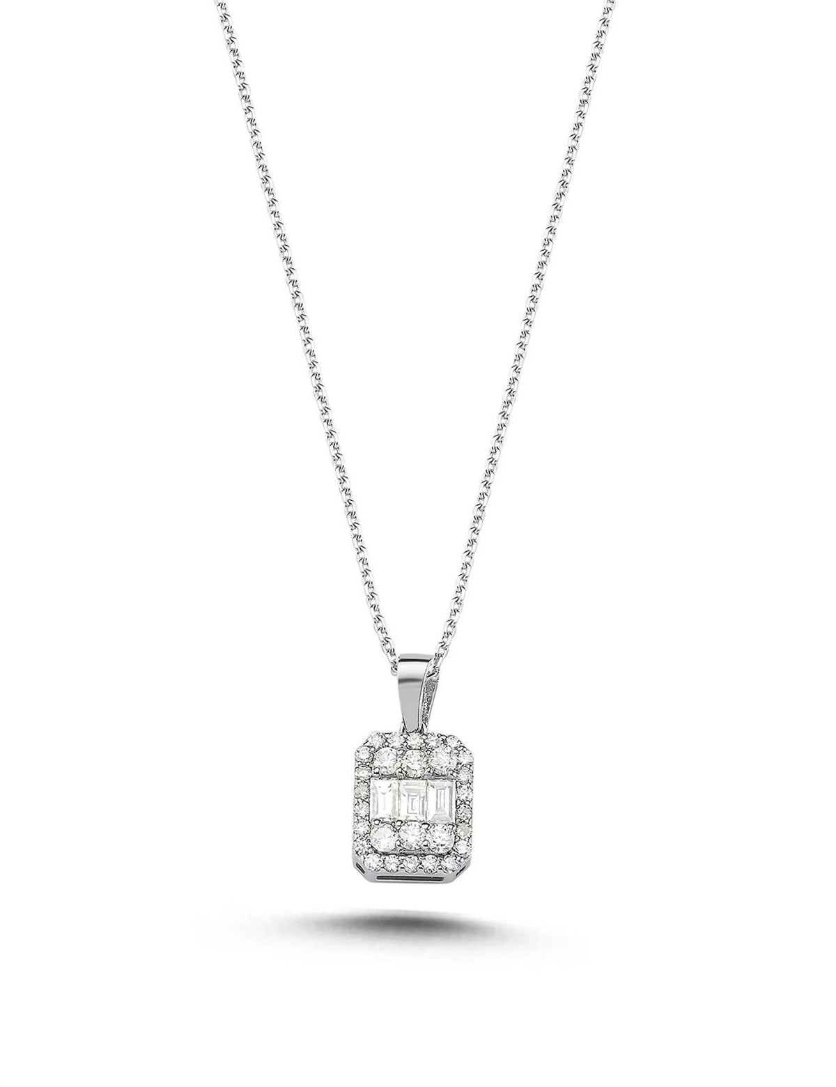 0.44 Carat Diamond Baguette Necklace