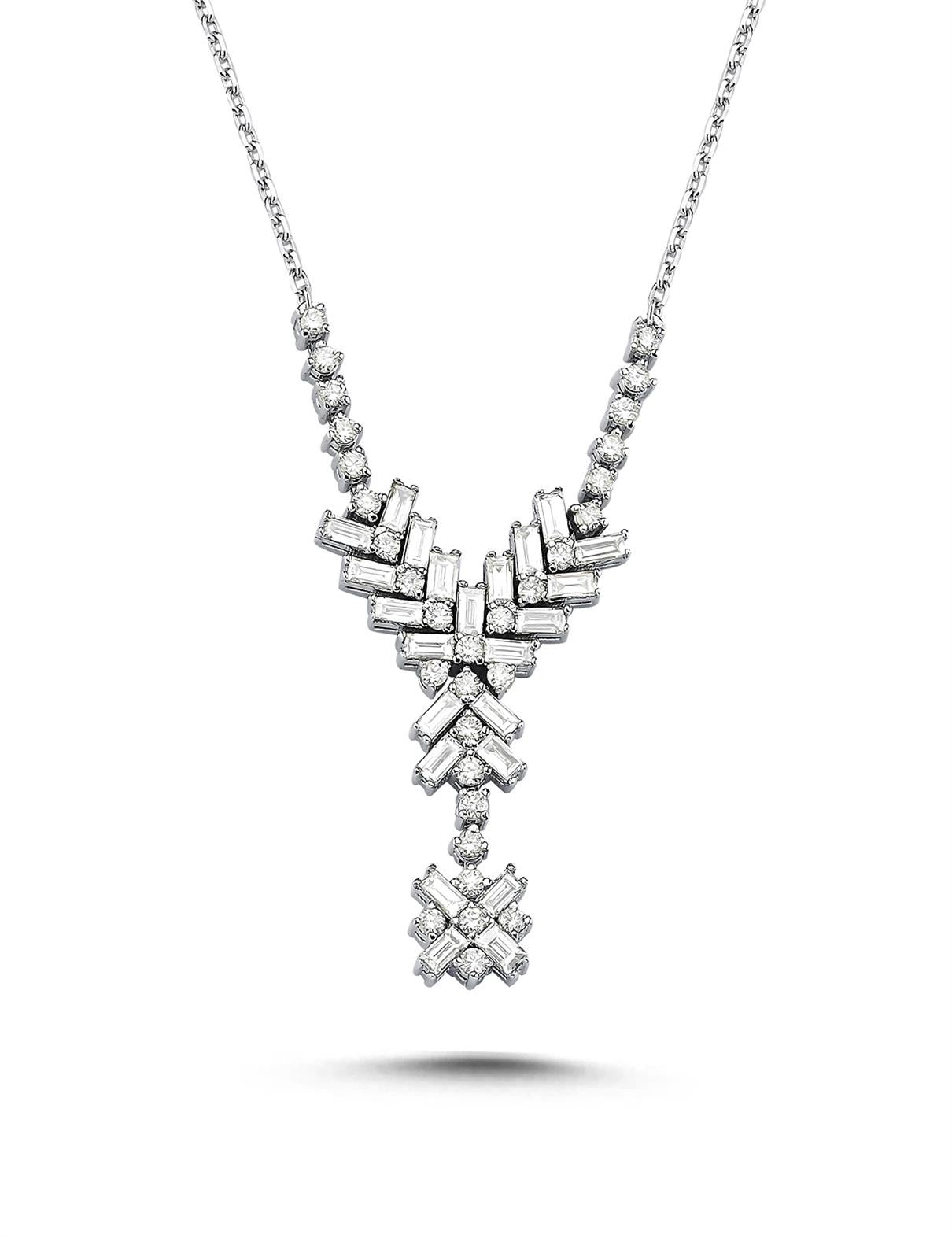 0.76 Carat Diamond Baguette Necklace Main image