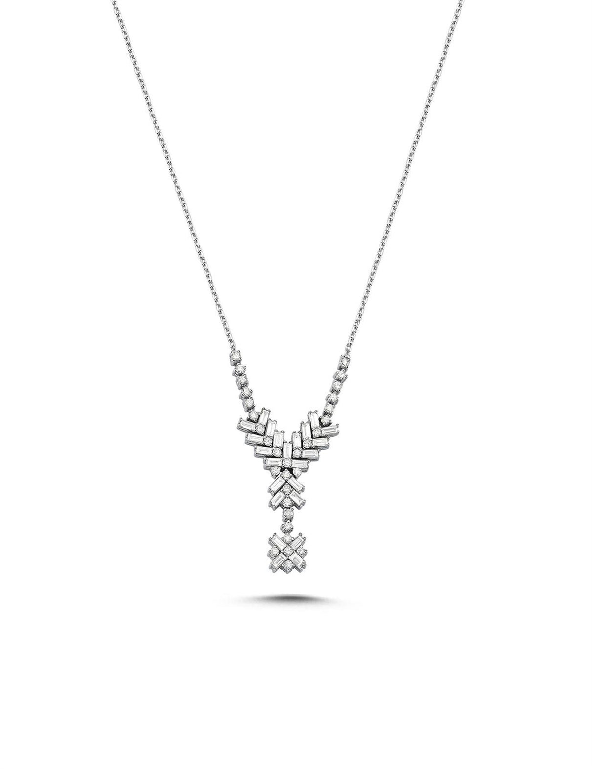 0.76 Carat Diamond Baguette Necklace