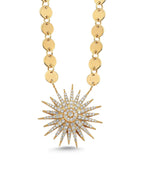 0.55 Carat Sun Motif Diamond Necklace
