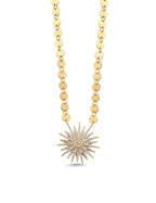 0.55 Carat Sun Motif Diamond Necklace